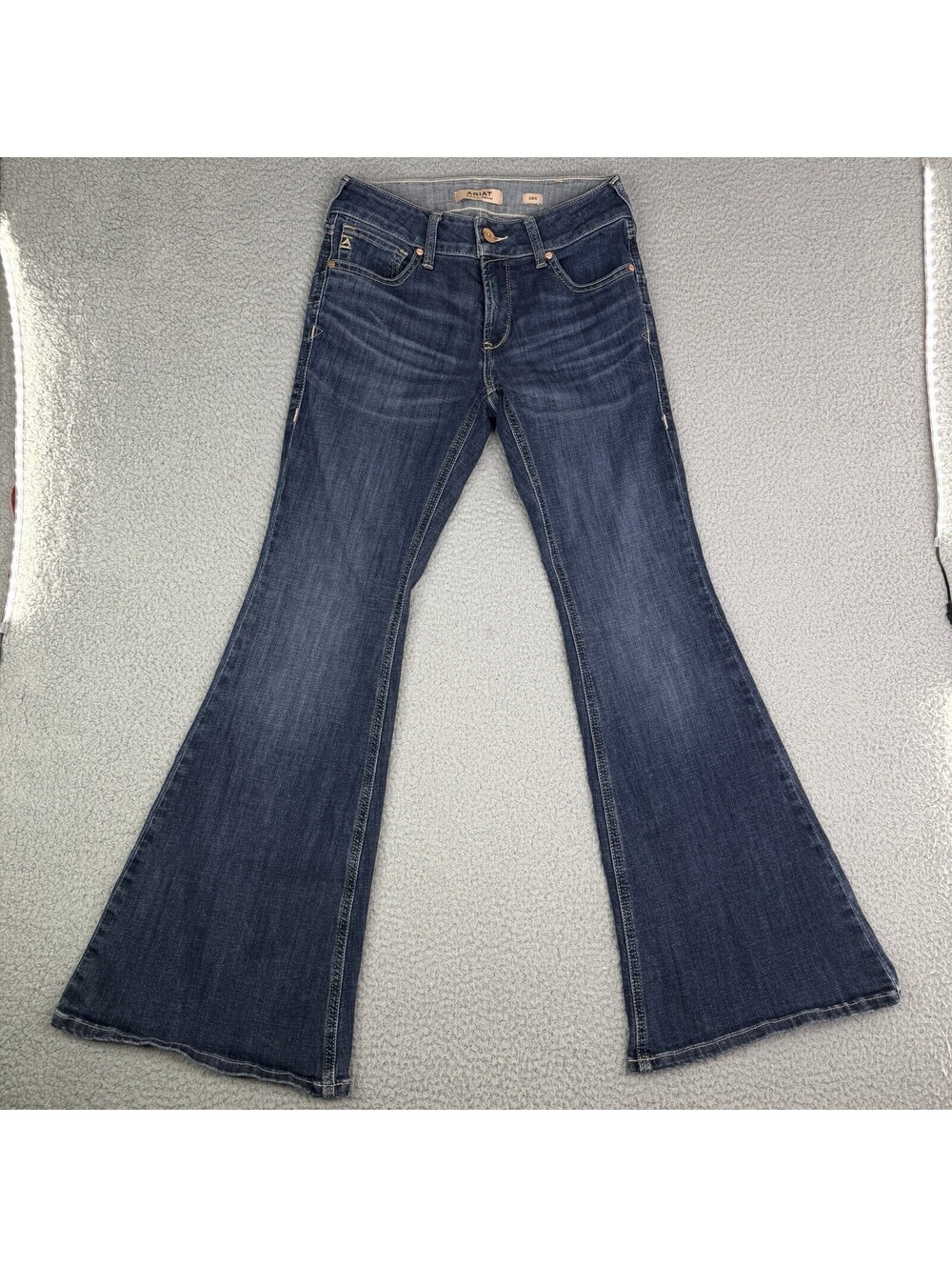 Ariat REAL Perfect Rise Flare Blue Dark Wash Stretch Denim Jeans Women's 28 X 31